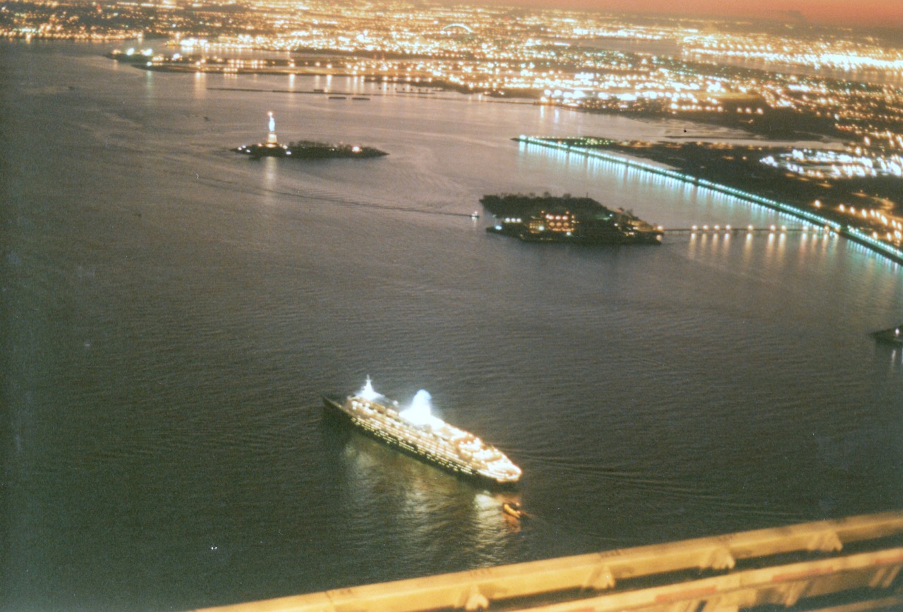 New York view from the South Tower observation deck in December 1998